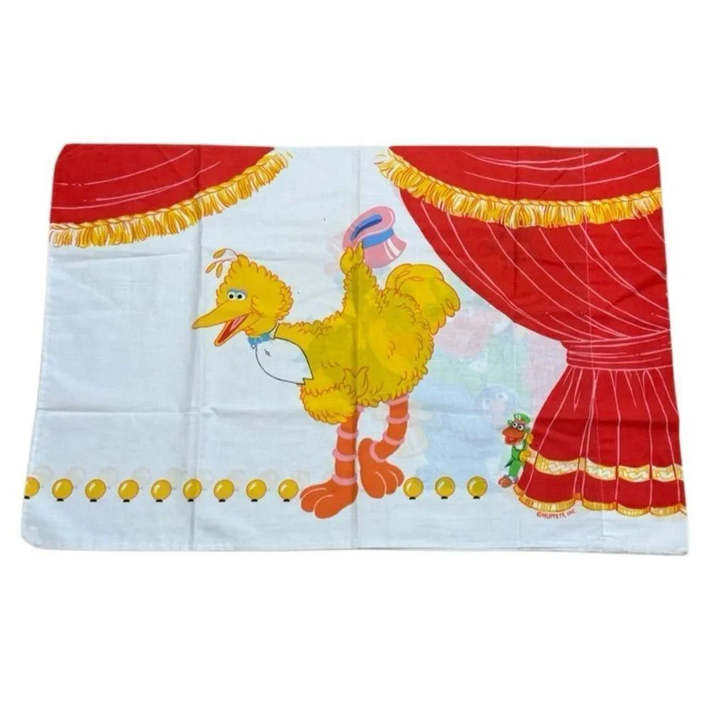Sesame Street Double Sided PillowCase Grover Bert Ernie Cookie Monster Big Bird